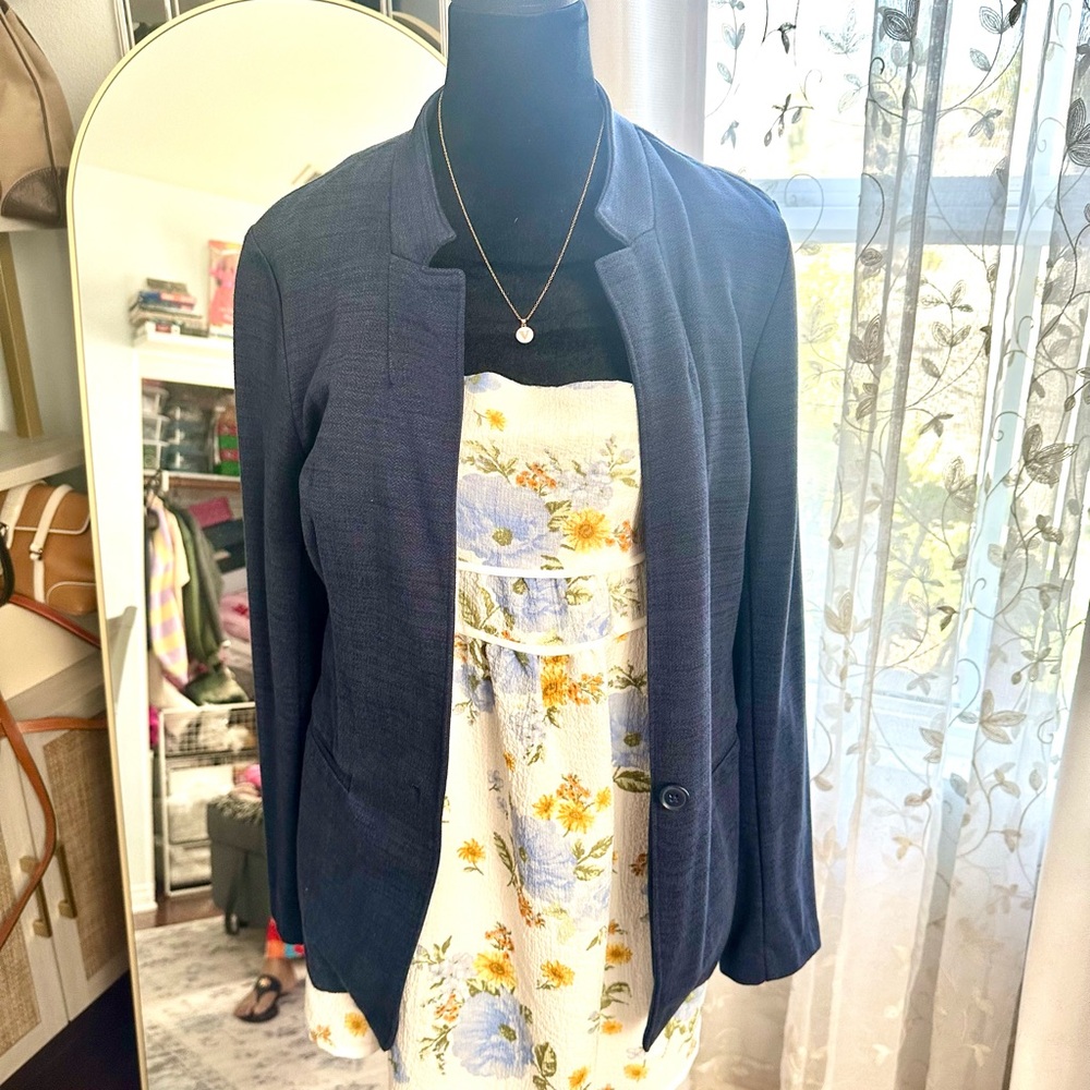 Banana Republic Blue Tailored Blazer Professional Style